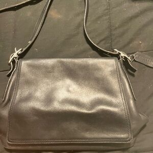 Coach Classic Black Leather Shoulder Bag